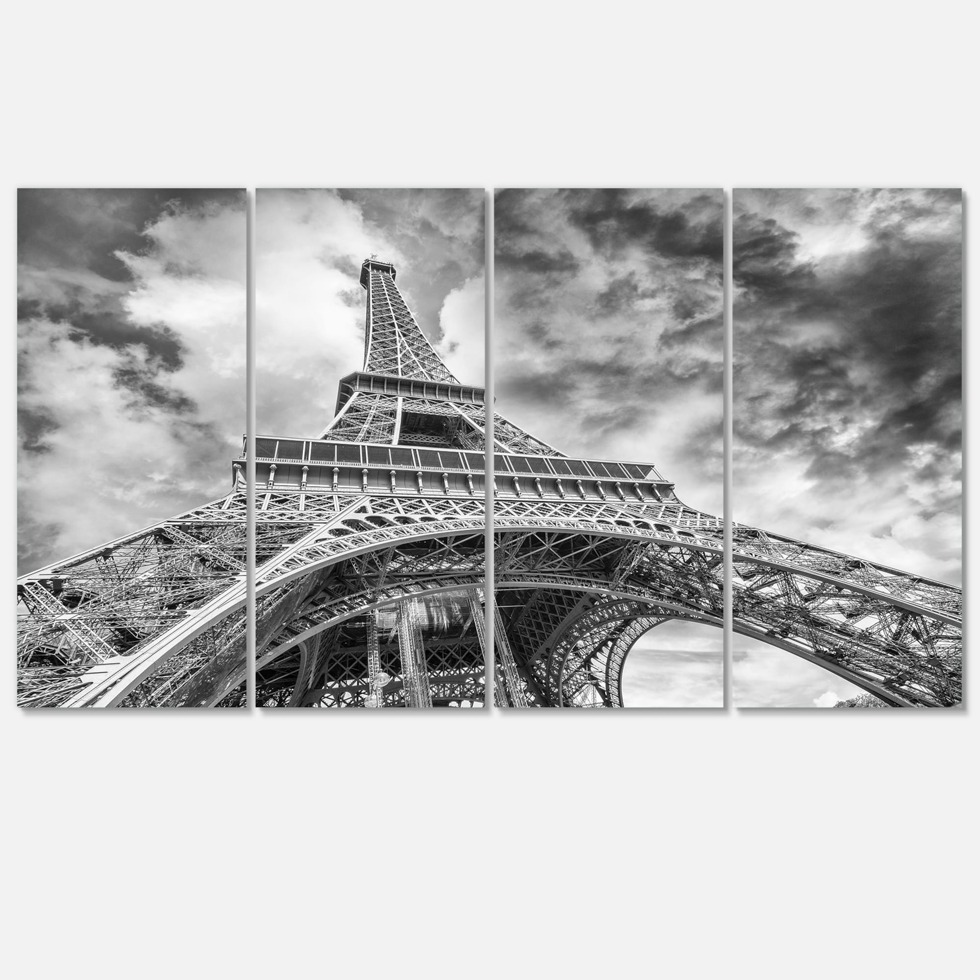 Designart - Black and White View of Paris Paris Eiffel Tower